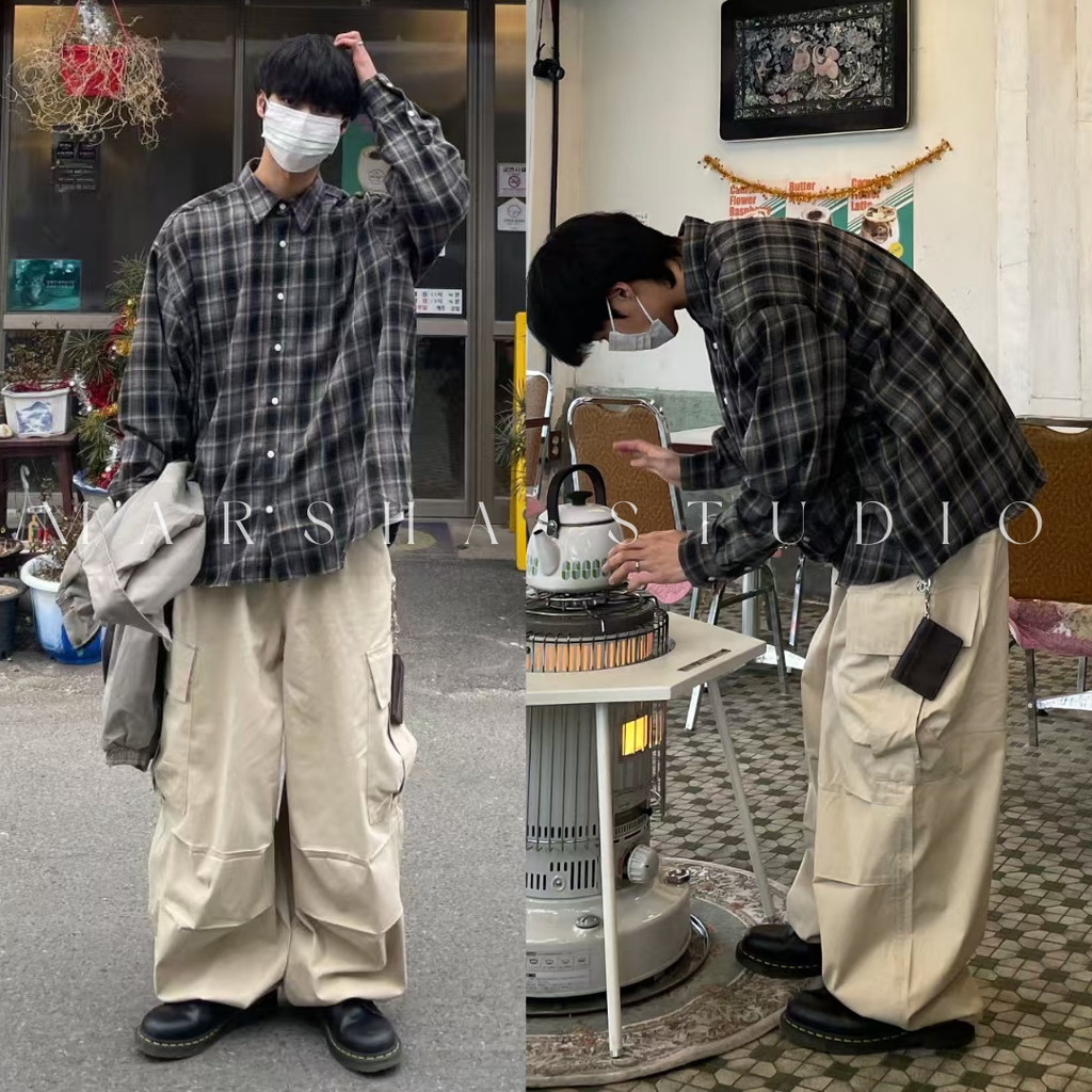 ❮韓國❯5GK05_帥氣工裝束口寬褲氣球褲|Unisex|棉 100% (14)