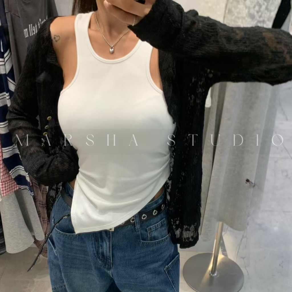 ❮韓國❯5IK10下擺不對稱挖背造型背心BraTop|內搭背心 (5)