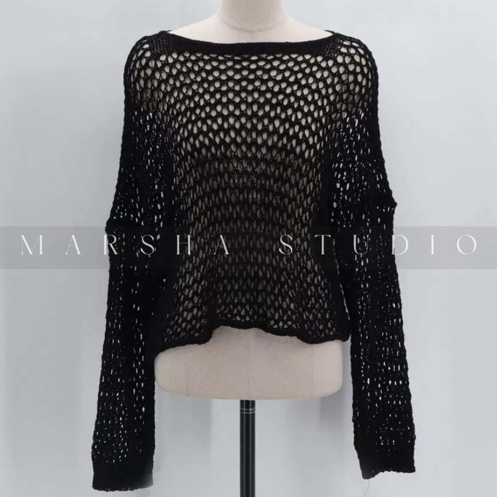 ❮韓國❯5IK02鏤空洞洞針織罩衫上衣⏝現貨+預購 ꩜ MARSHA STUDIO (5)