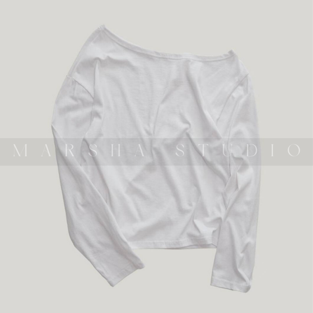 ❮韓國❯5IK28百搭斜肩棉質長袖上衣T恤 Cotton100% (4)