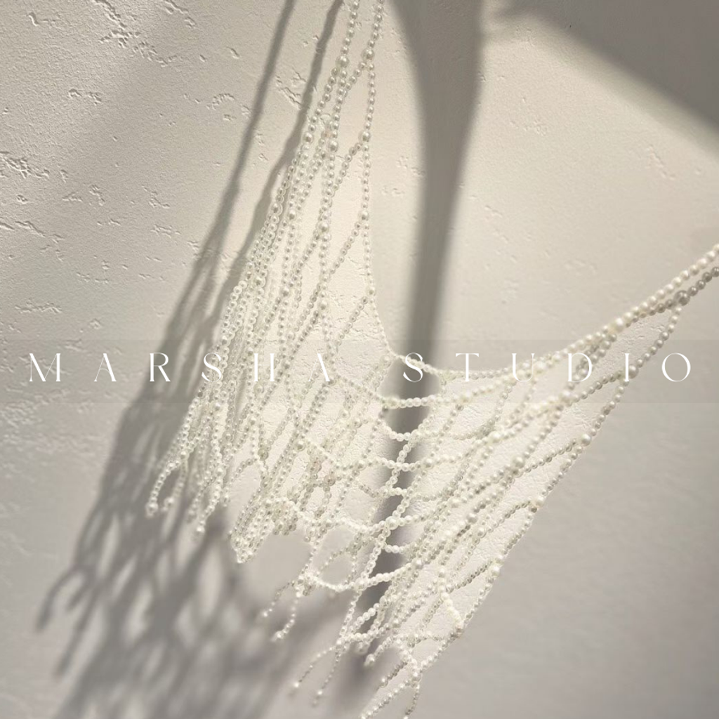 ❮韓國❯6AK20日系珍珠編織網狀細肩帶外罩背心 (10)