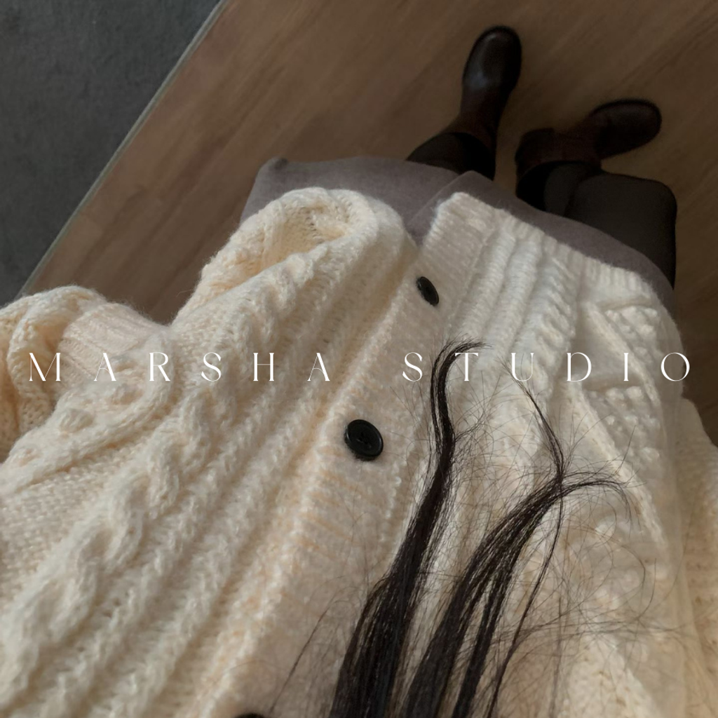 ❮韓國❯6AK18復古慵懶立體大羊毛混紡毛衣針織開襟外套｜針織上衣 (7)