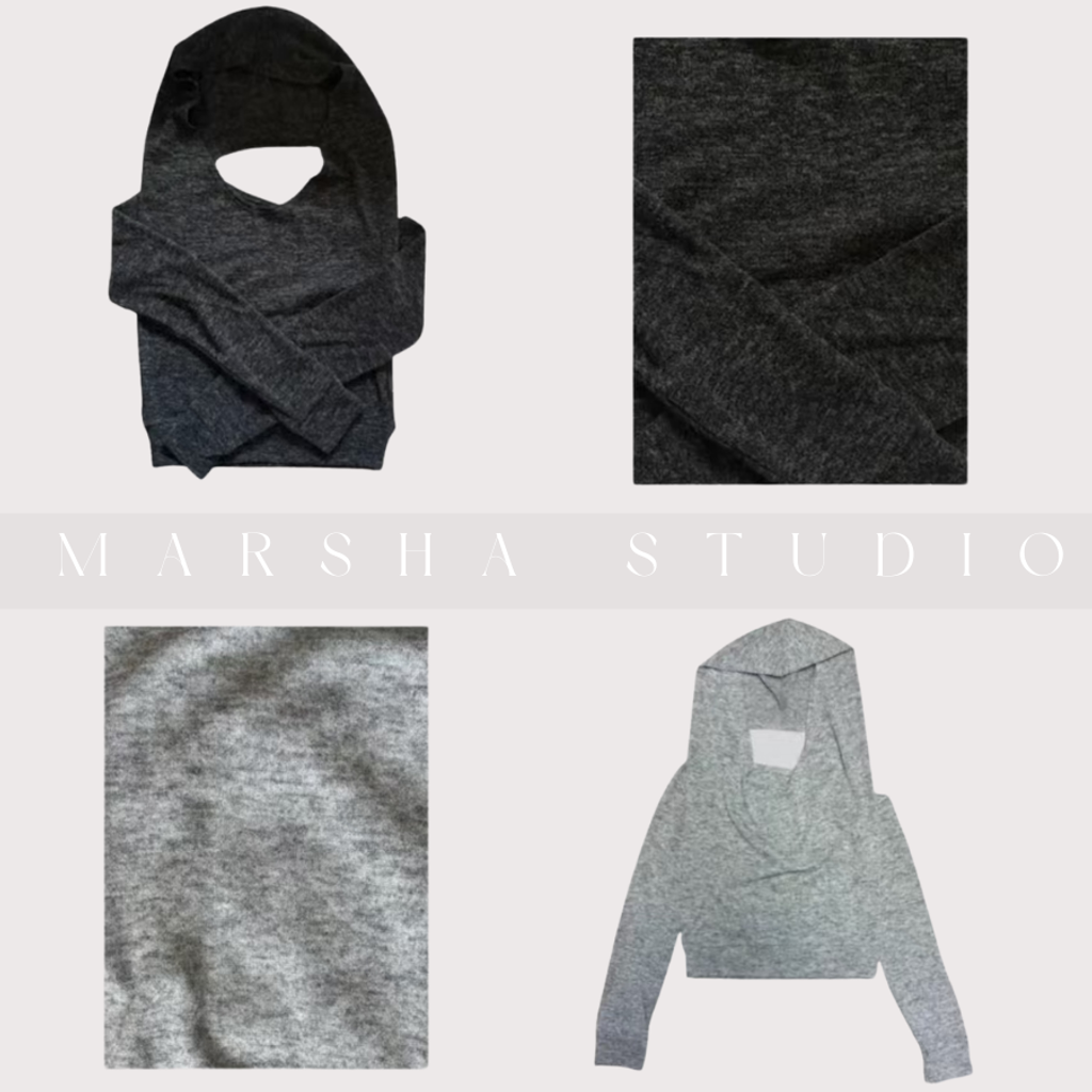 ❮韓國❯6AK12兩件式掛脖帽兜斜肩短版長袖上衣｜帽T (6)