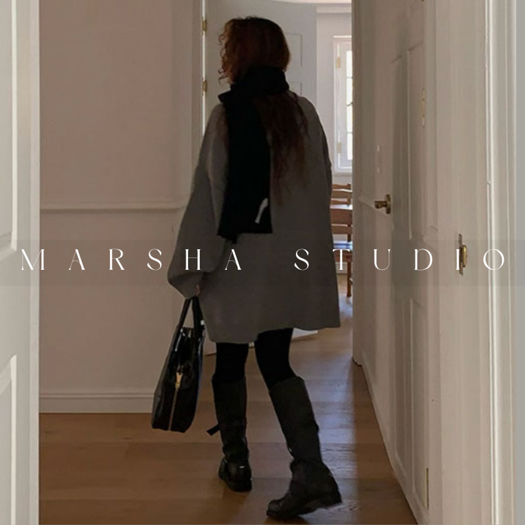 ❮韓國❯6AK07高比例羊毛混紡寬鬆側開衩長版圓領針織衫｜人氣經典基本款針織毛衣 (5)