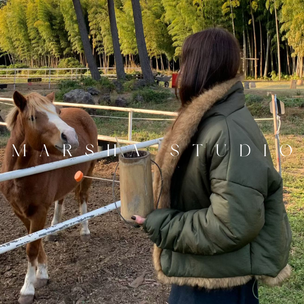 ❮韓國❯6AK06雙面穿時髦感毛絨背心拼接保暖鋪棉夾克外套 (12)