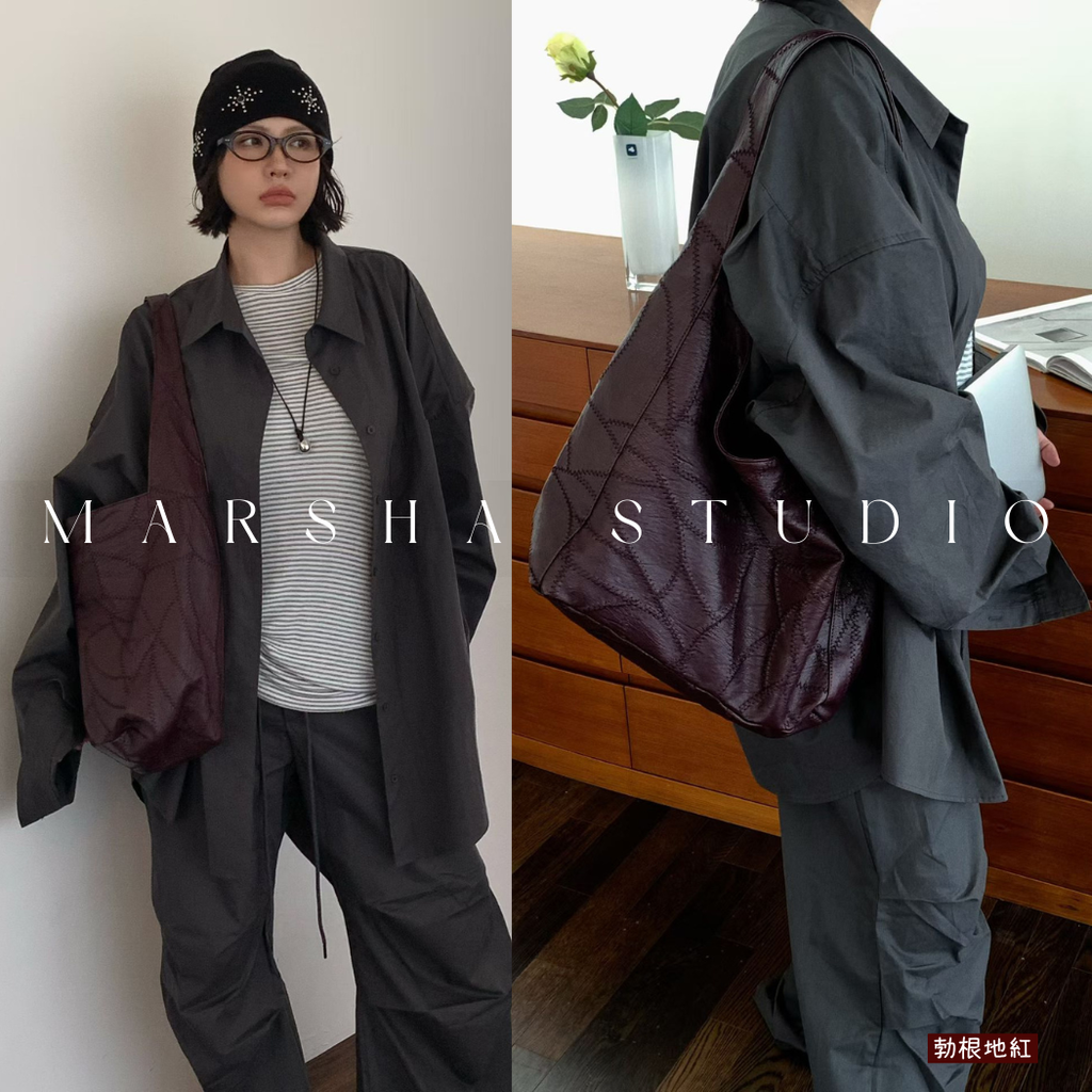 ❮韓國❯6AKB01正韓質感壓紋軟皮托特包_6