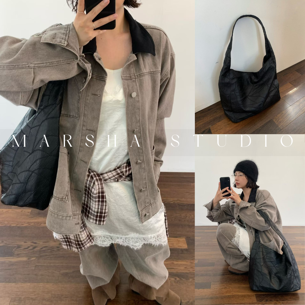 ❮韓國❯6AKB01正韓質感壓紋軟皮托特包_11