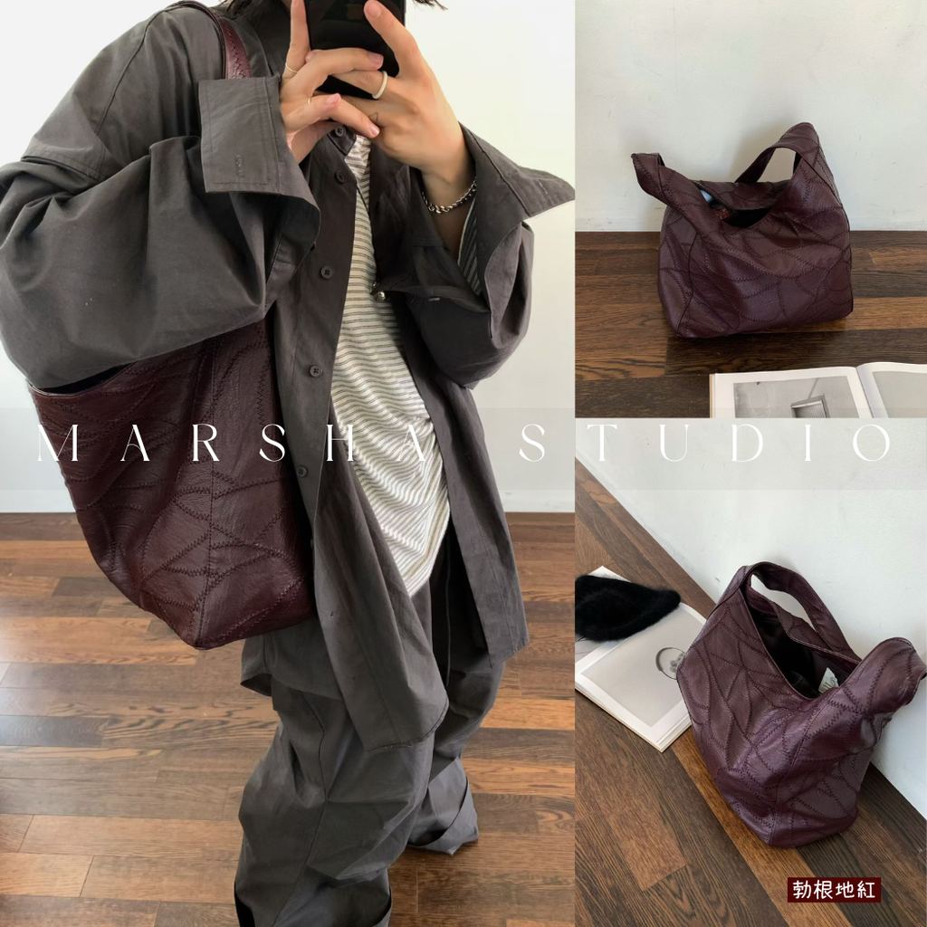 ❮韓國❯6AKB01正韓質感壓紋軟皮托特包_9