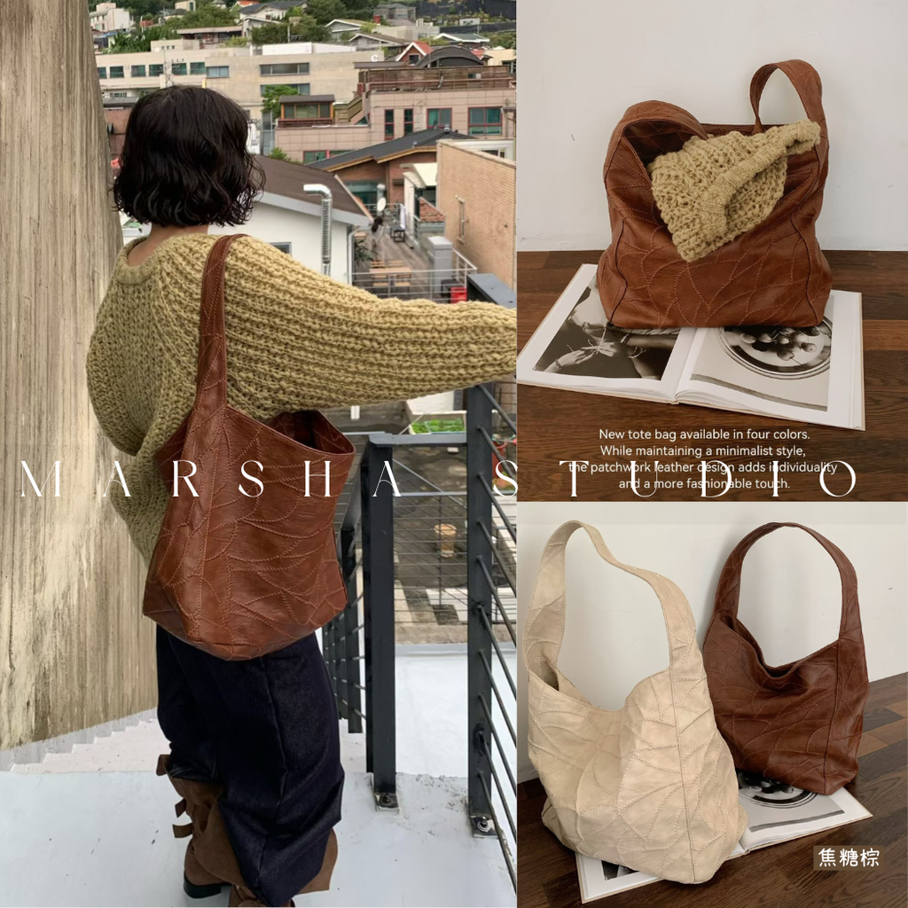 ❮韓國❯6AKB01正韓質感壓紋軟皮托特包_17