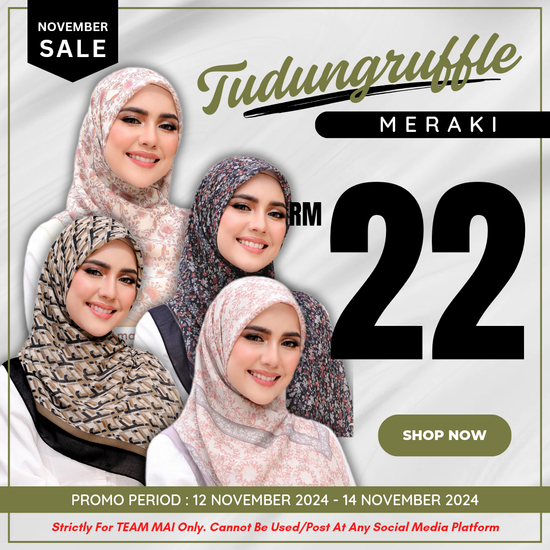 PROMO RM22 - TUDUNGRUFFLE (MERAKI) | Maikaya Enterprise