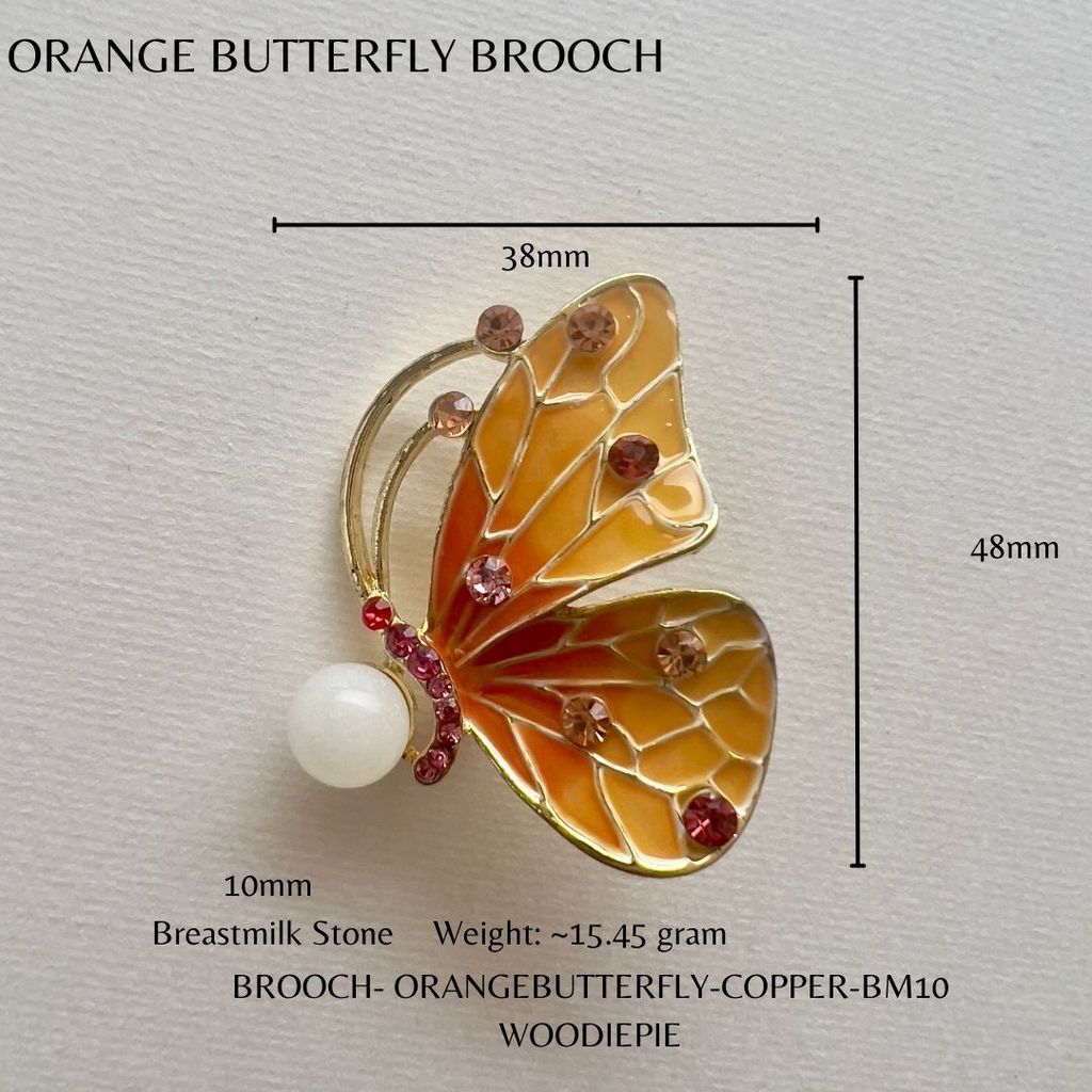 Orange Butterfly Brooch