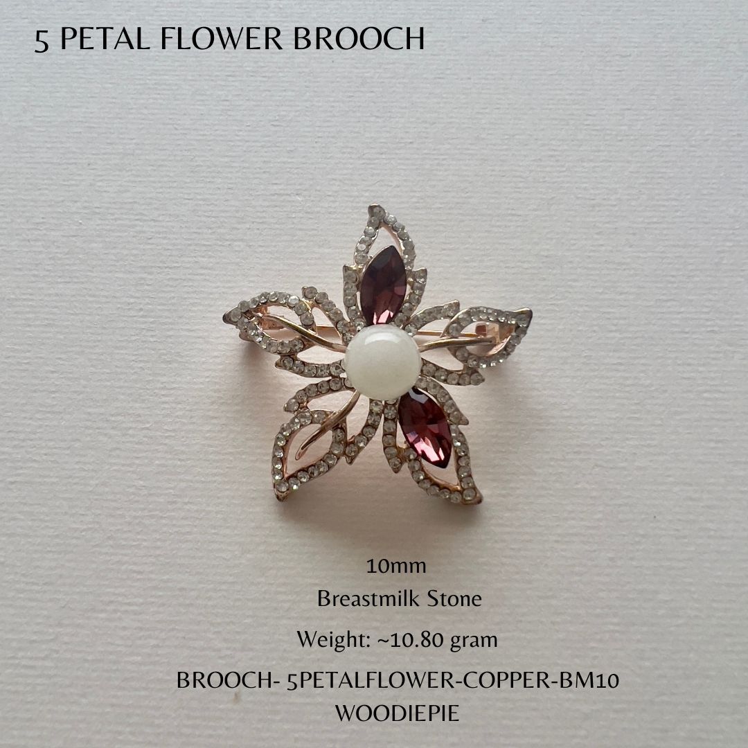 5 Petal Flower Brooch (2)