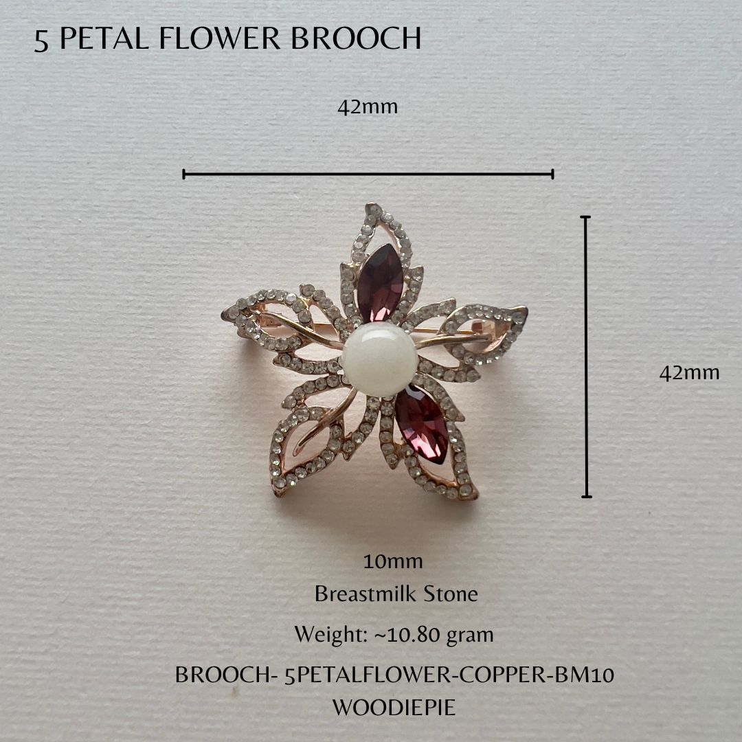 5 Petal Flower Brooch