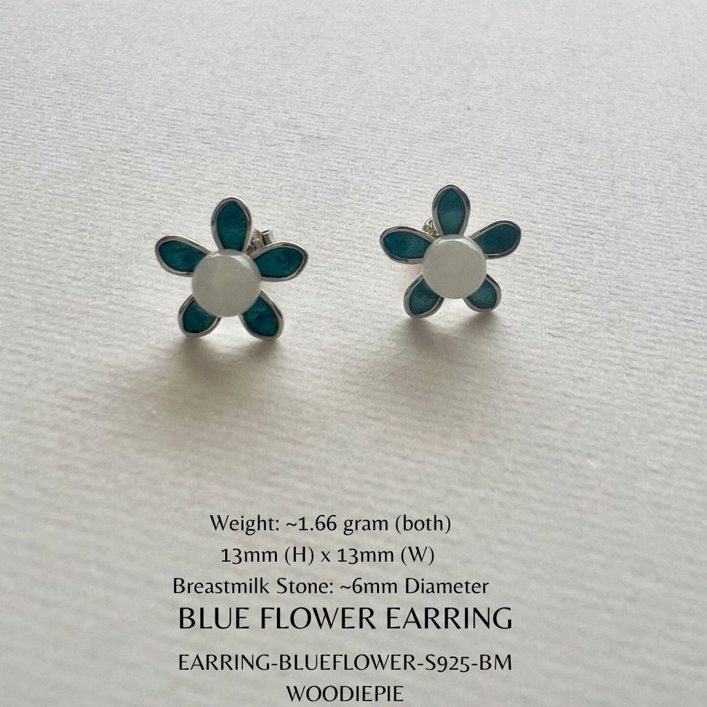 Blue Flower Earring (2)