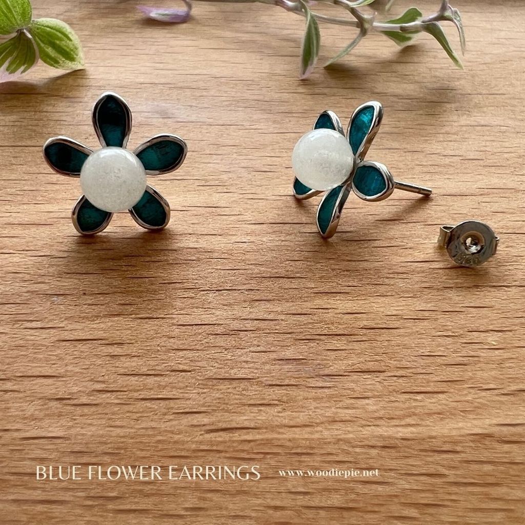BLUE FLOWER Earring+Pendant (4)