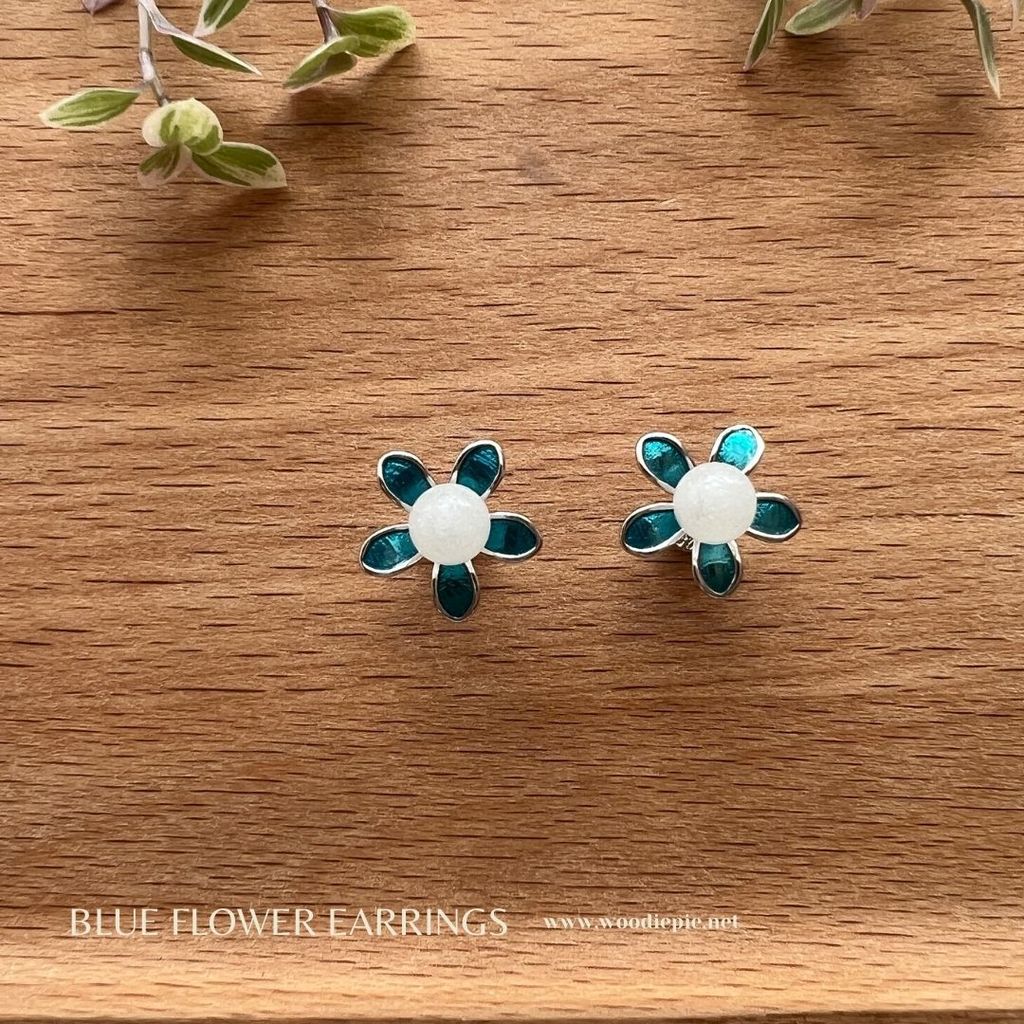 BLUE FLOWER Earring+Pendant (5)