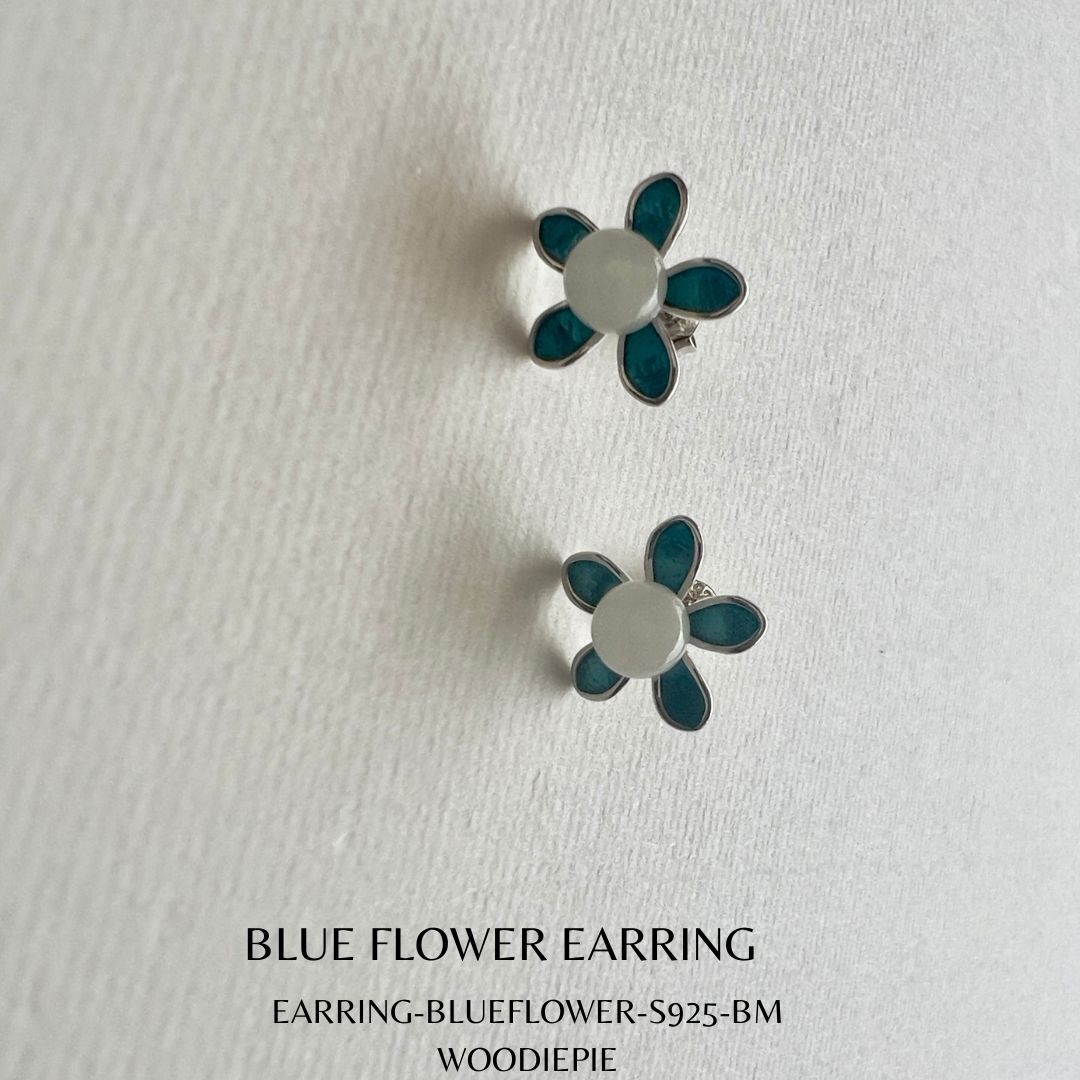 Blue Flower Earring