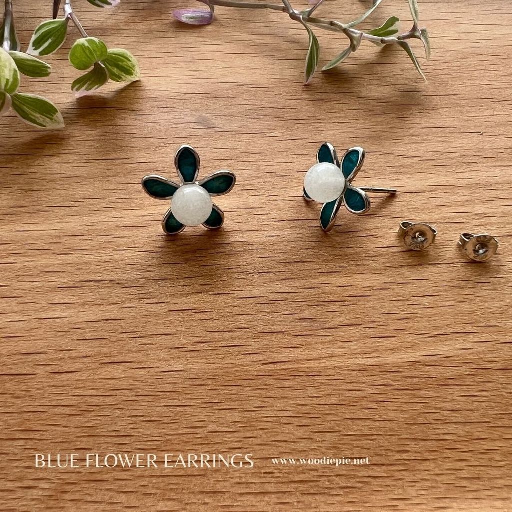 BLUE FLOWER Earring+Pendant (3)