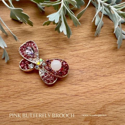 Pink Butterfly Brooch