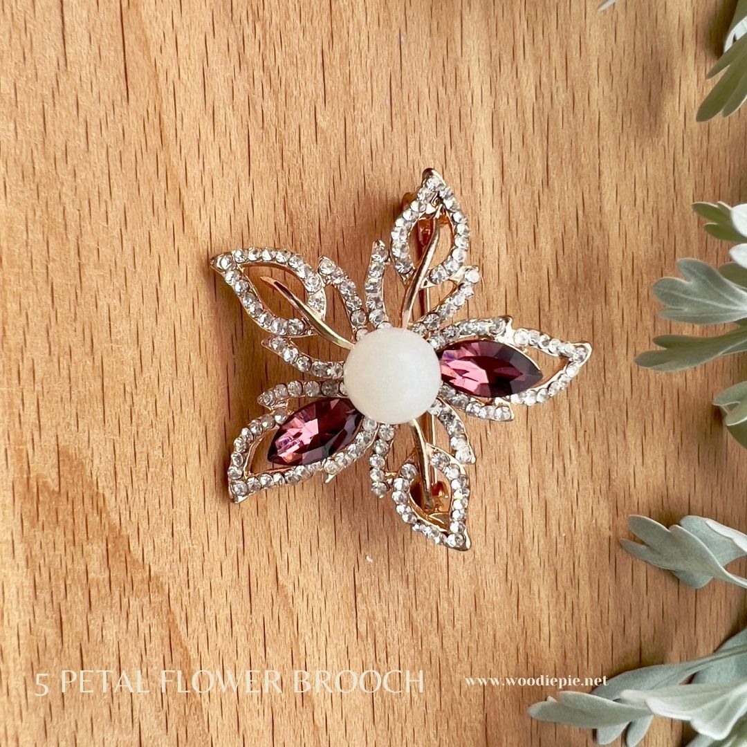 5 Petal Flower Brooch