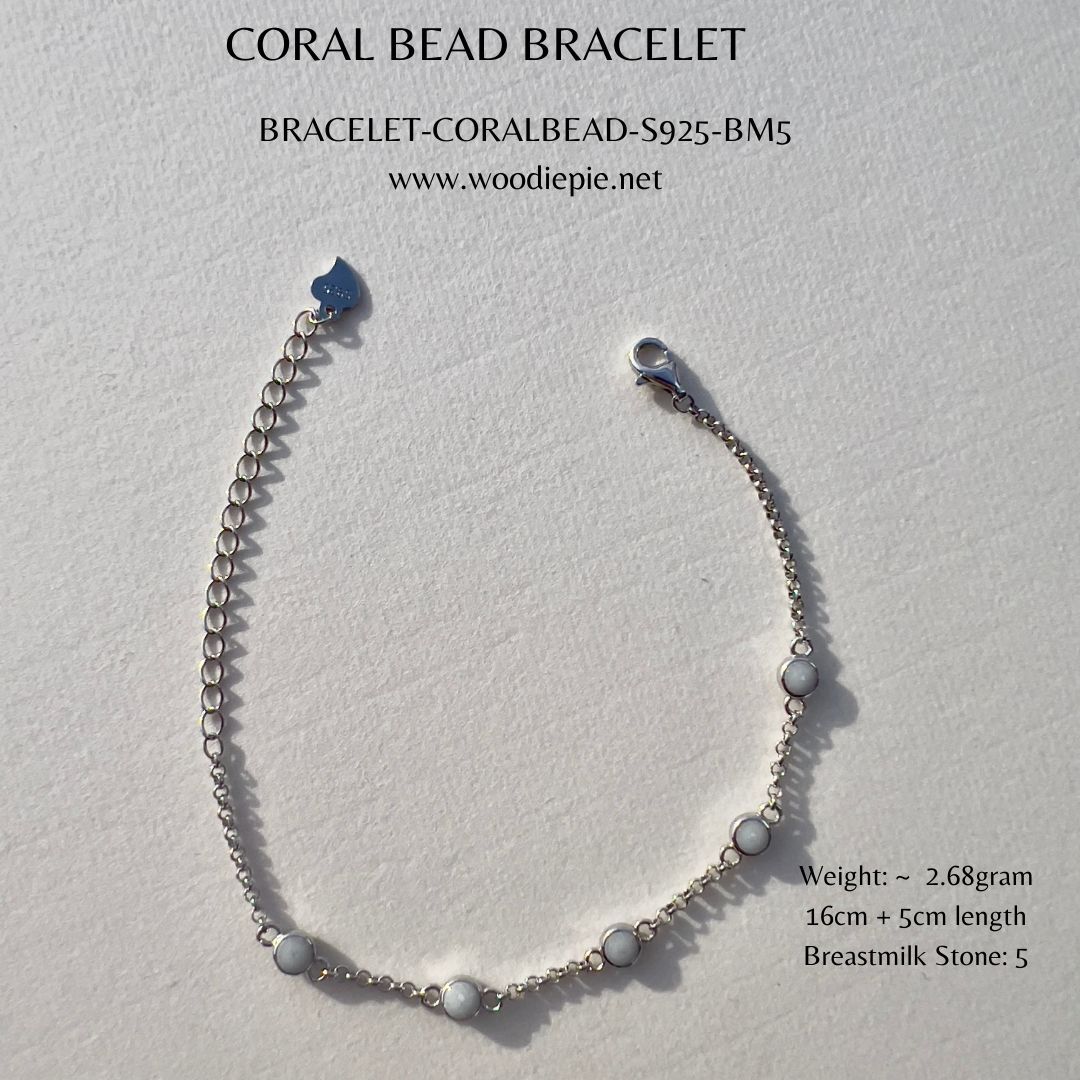 5 stone coral bracelet 1
