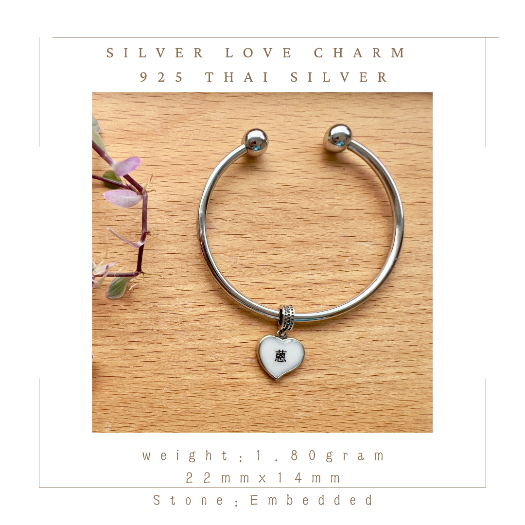 silver love charm