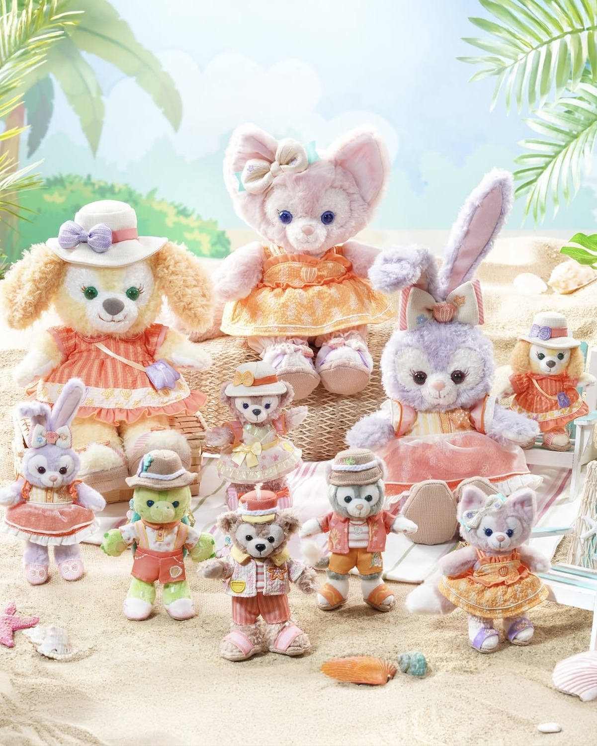 香港ディズニー　夏日限定　ビーチ　パーティー　シェリーメィー　キーチェーン 香港ディズニー 夏日限定 ビーチ パーティー シェリーメィー