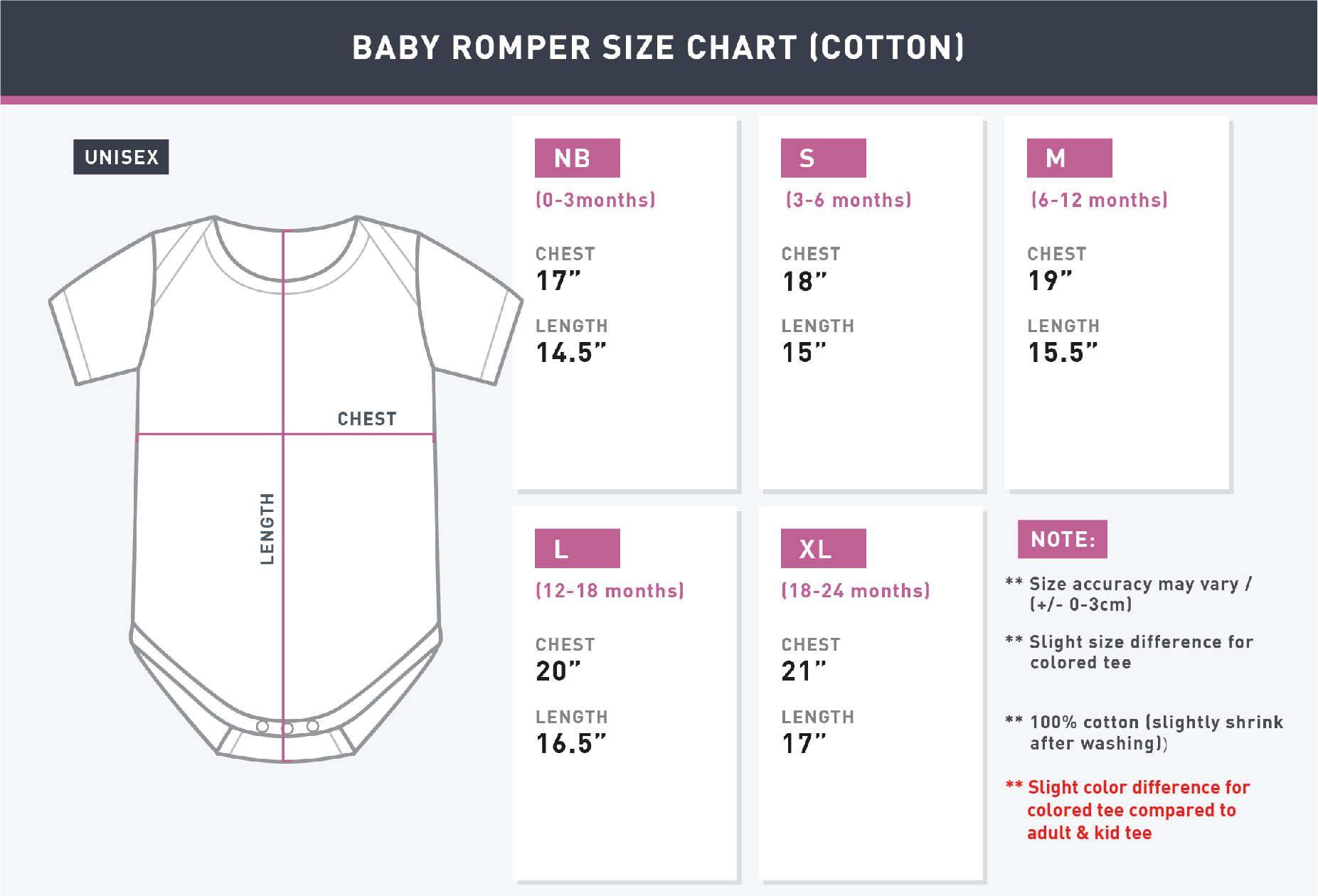 size chart - romper