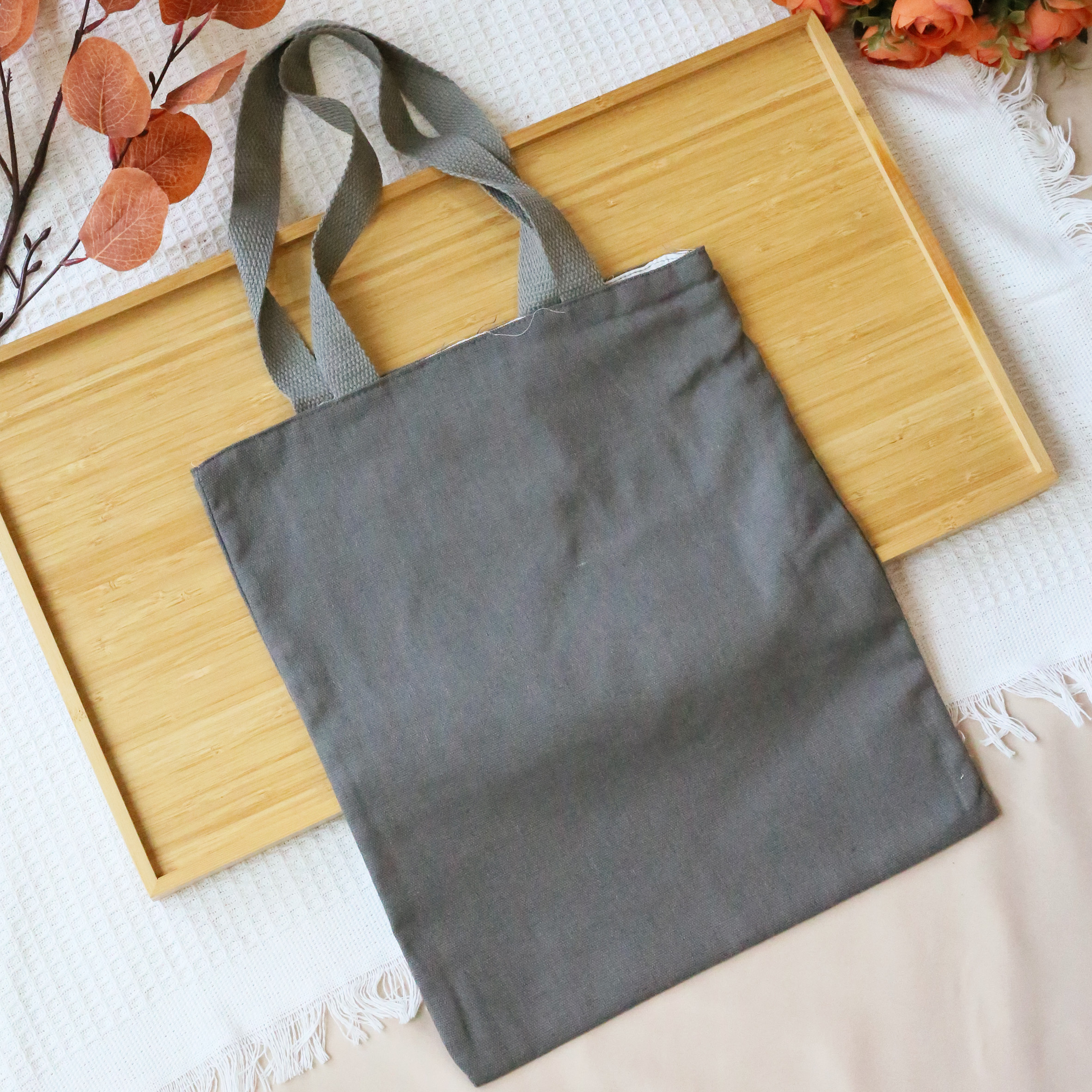 tote bag - dark brown & dark grey-4