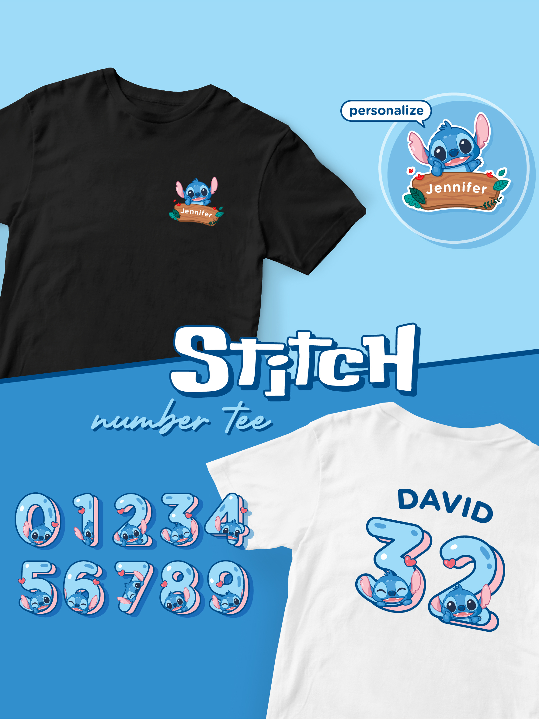 STITCH NUMBER TEE - XHS-08