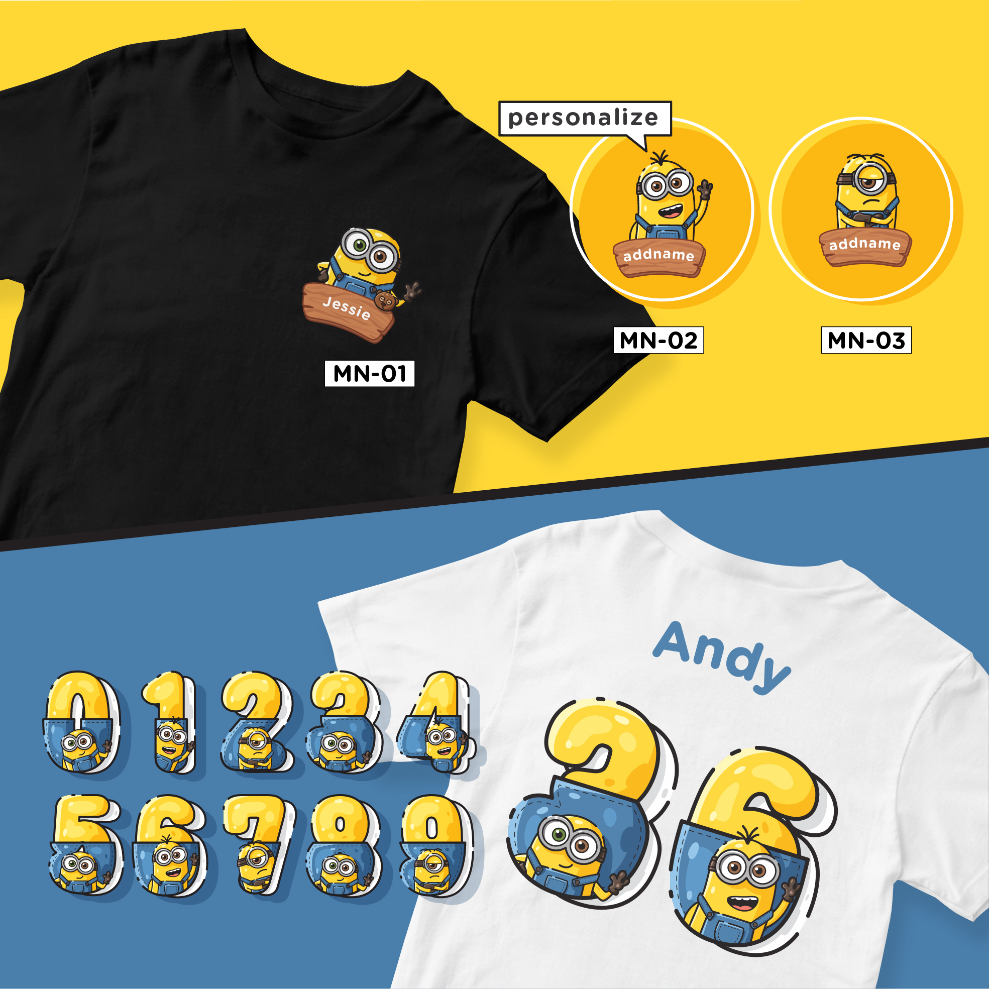 Minion Number Tee - details-01