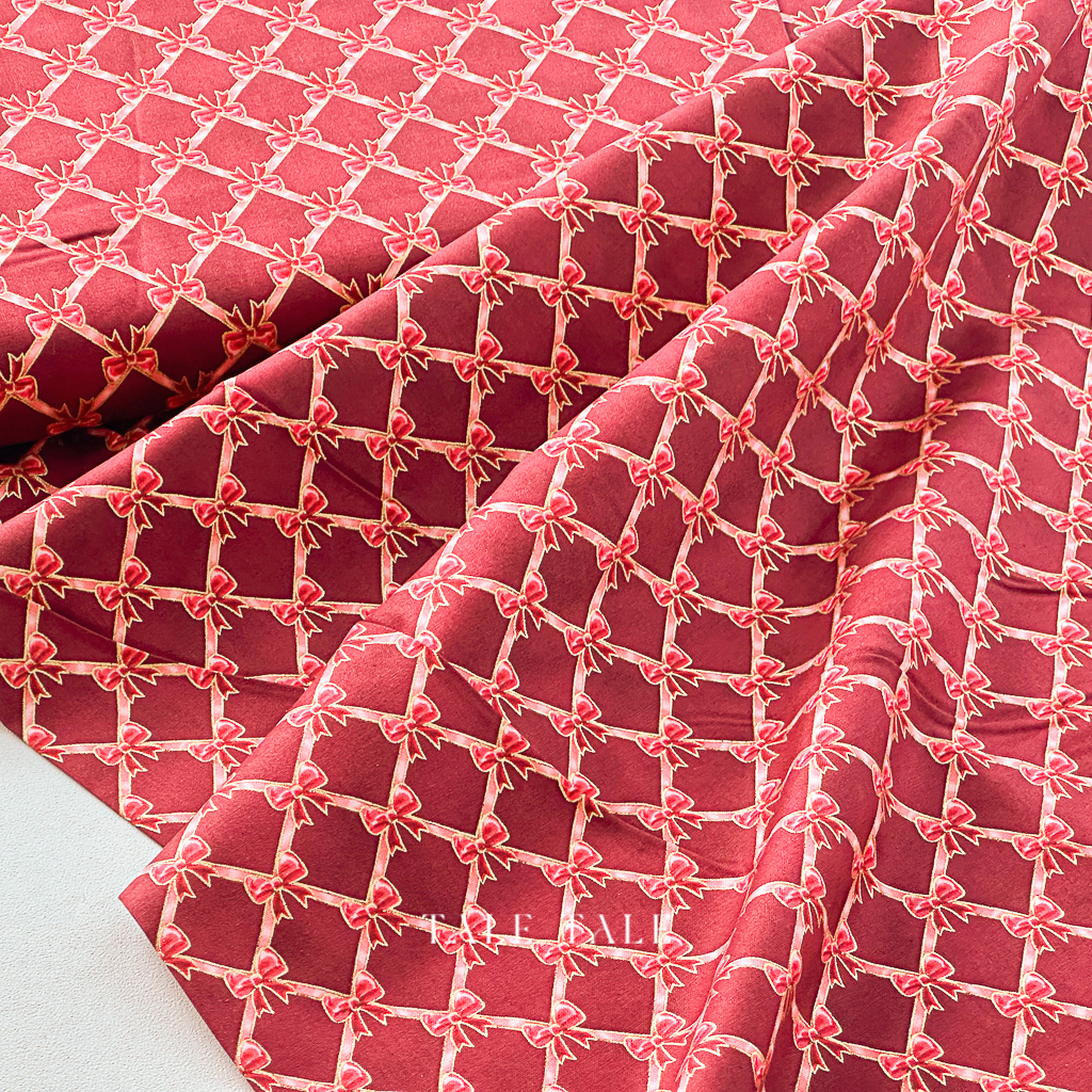 美國品牌燙金布-聖誕菱格蝴蝶結-紅-SRKM-22292113-$210半碼-5