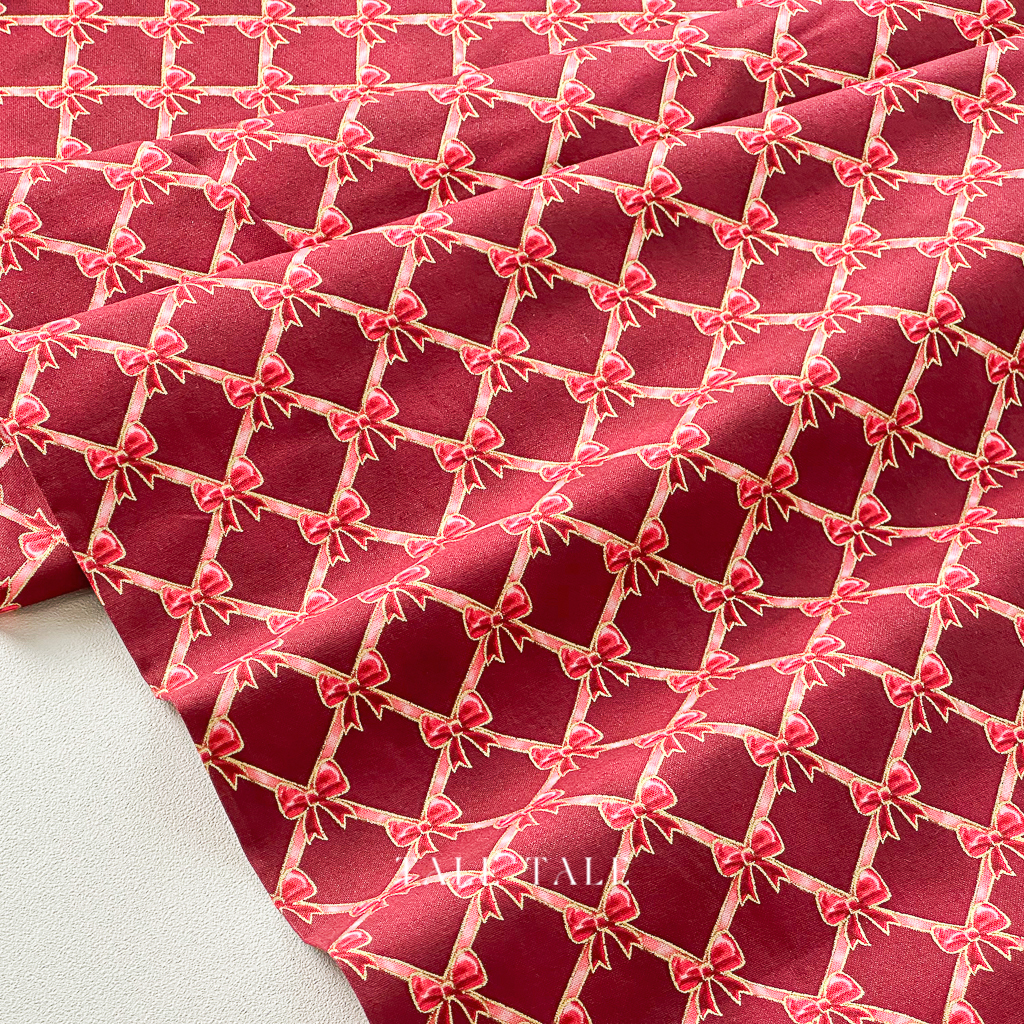 美國品牌燙金布-聖誕菱格蝴蝶結-紅-SRKM-22292113-$210半碼-4