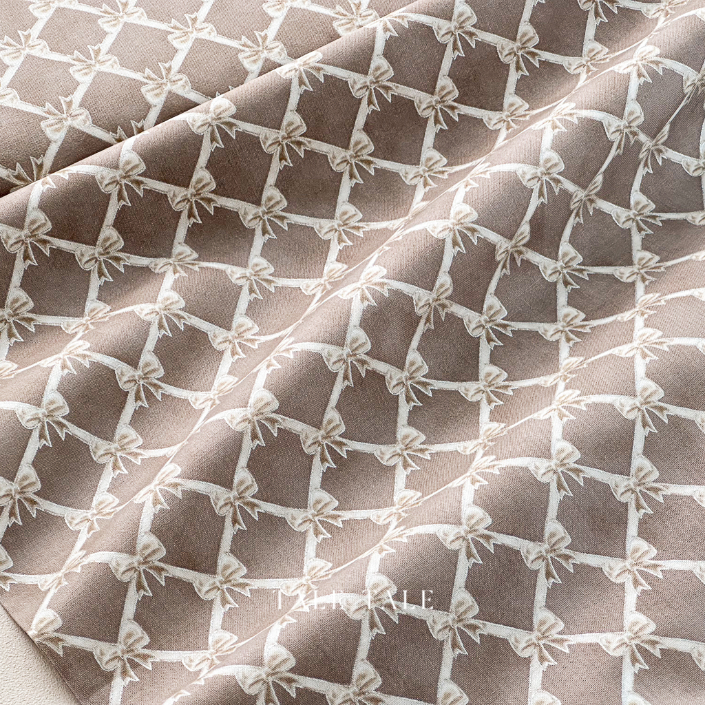 美國品牌燙金布-聖誕菱格蝴蝶結-咖-SRKM-22292160-$210半碼-5