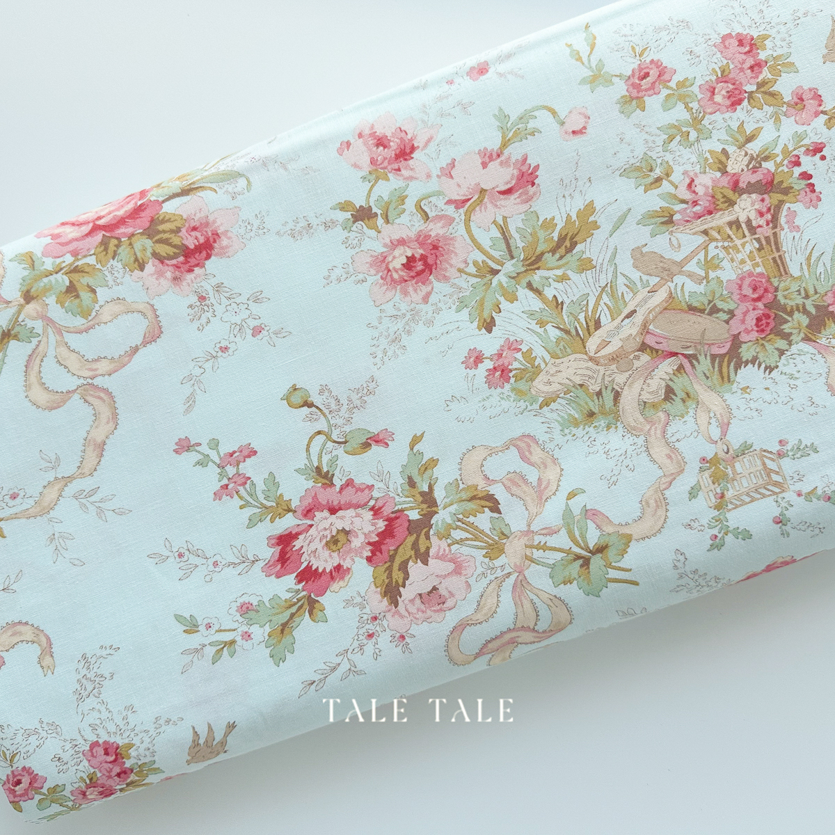 美國品牌棉布-夏洛蒂花籃-藍-Y4611-100-6