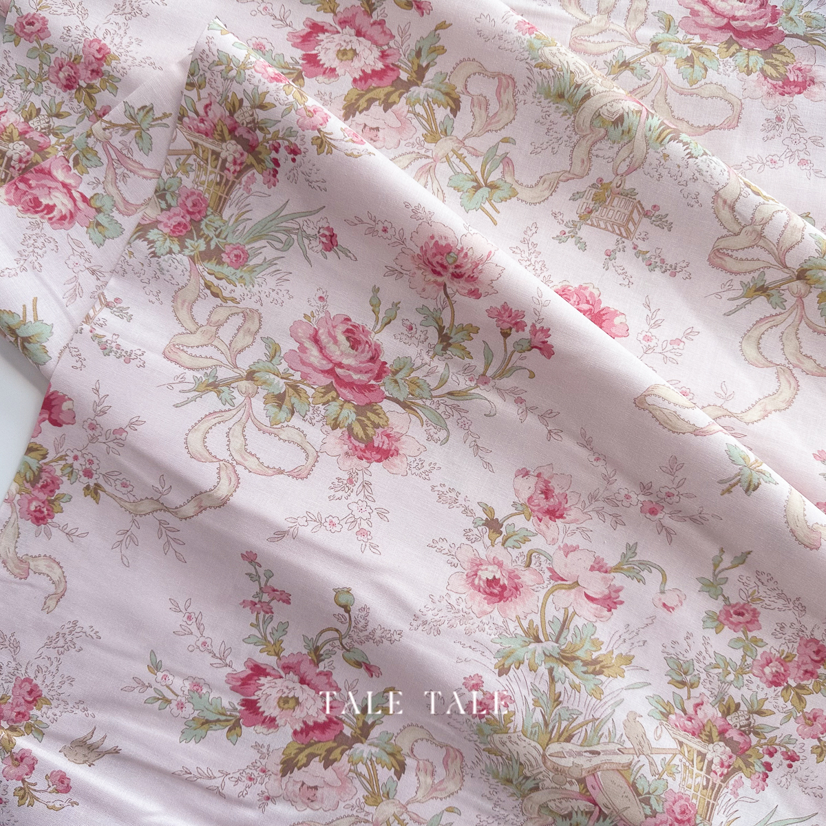 美國品牌棉布-夏洛蒂花籃-粉-Y4611-41-4