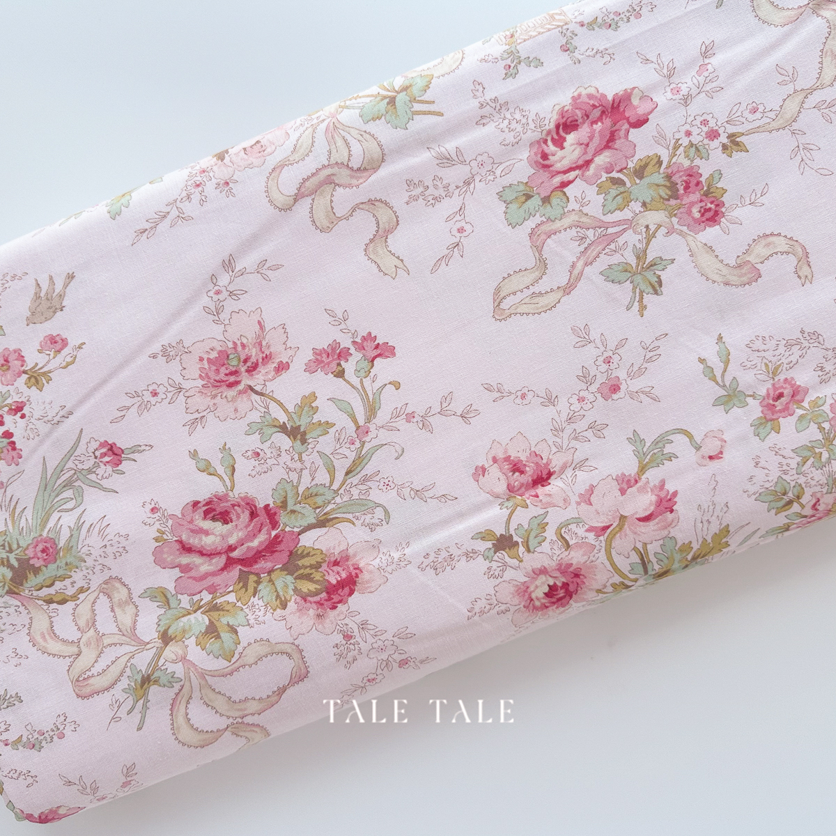 美國品牌棉布-夏洛蒂花籃-粉-Y4611-41-1