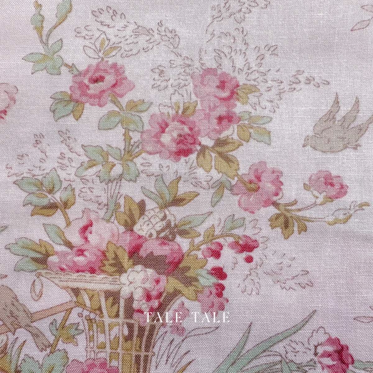 美國品牌棉布-夏洛蒂花籃-粉-Y4611-41-6