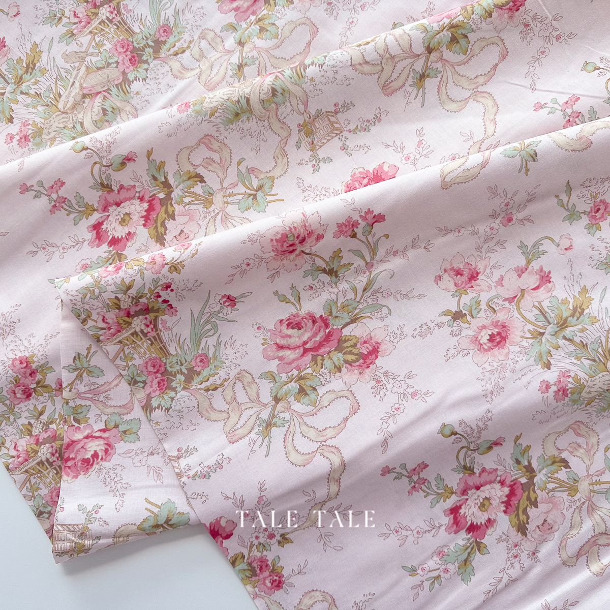 美國品牌棉布-夏洛蒂花籃-粉-Y4611-41-2