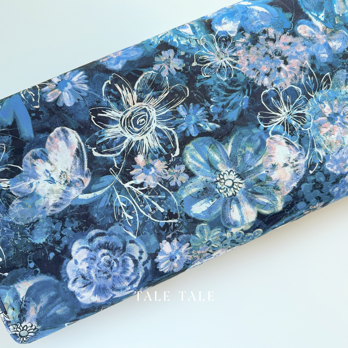 美國品牌棉布-筆觸花彩-藍-RJ2201-NA1D-2