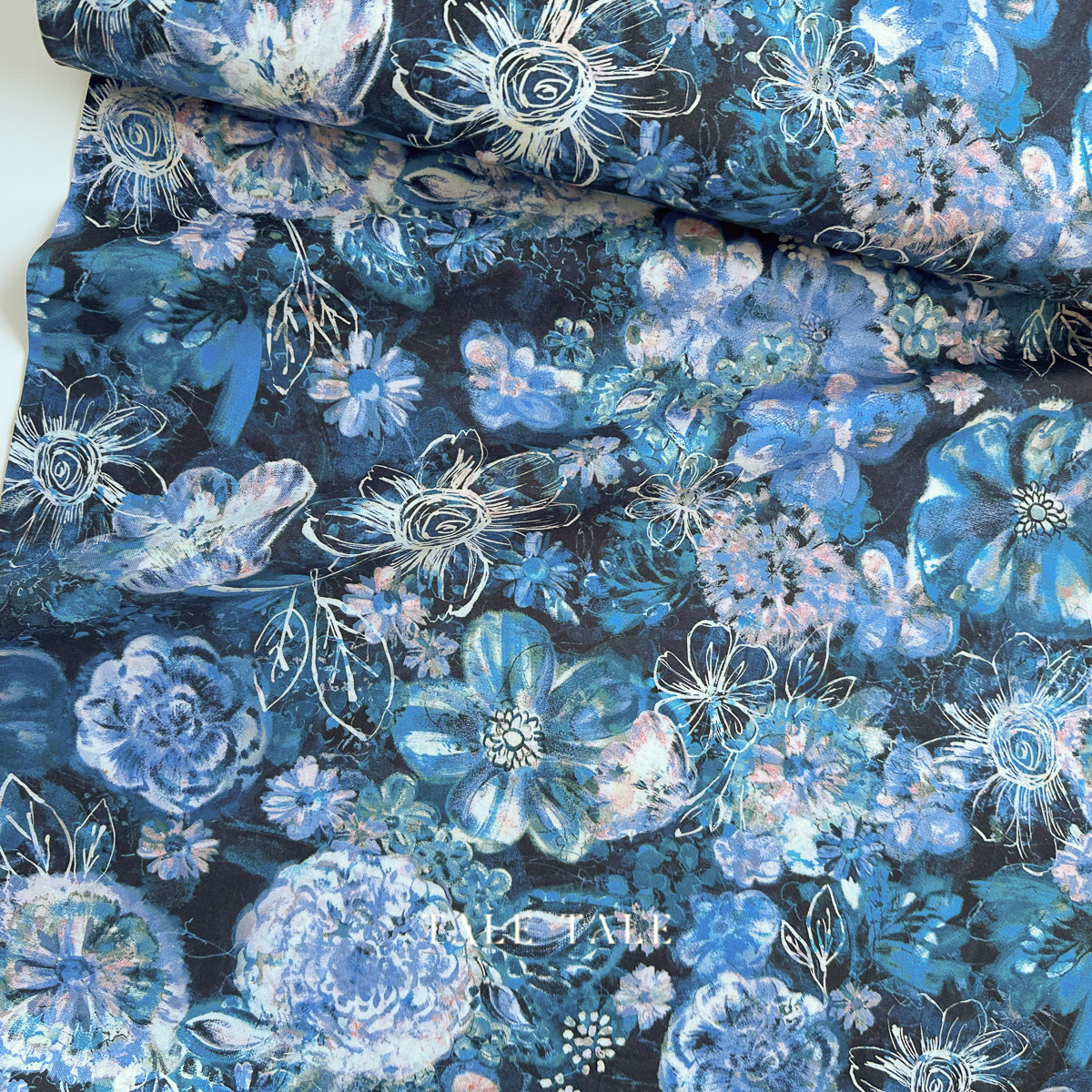 美國品牌棉布-筆觸花彩-藍-RJ2201-NA1D-4