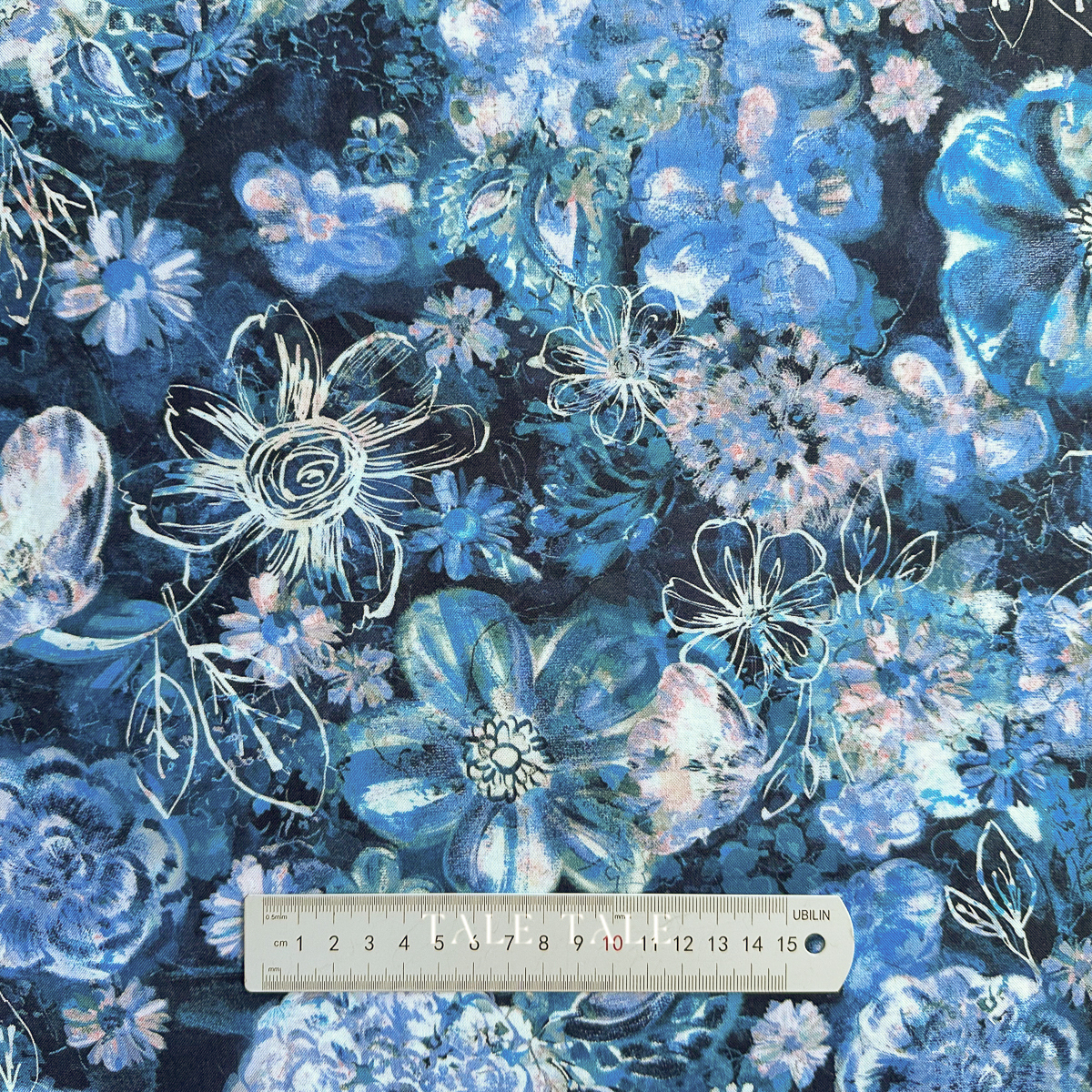 美國品牌棉布-筆觸花彩-藍-RJ2201-NA1D-6