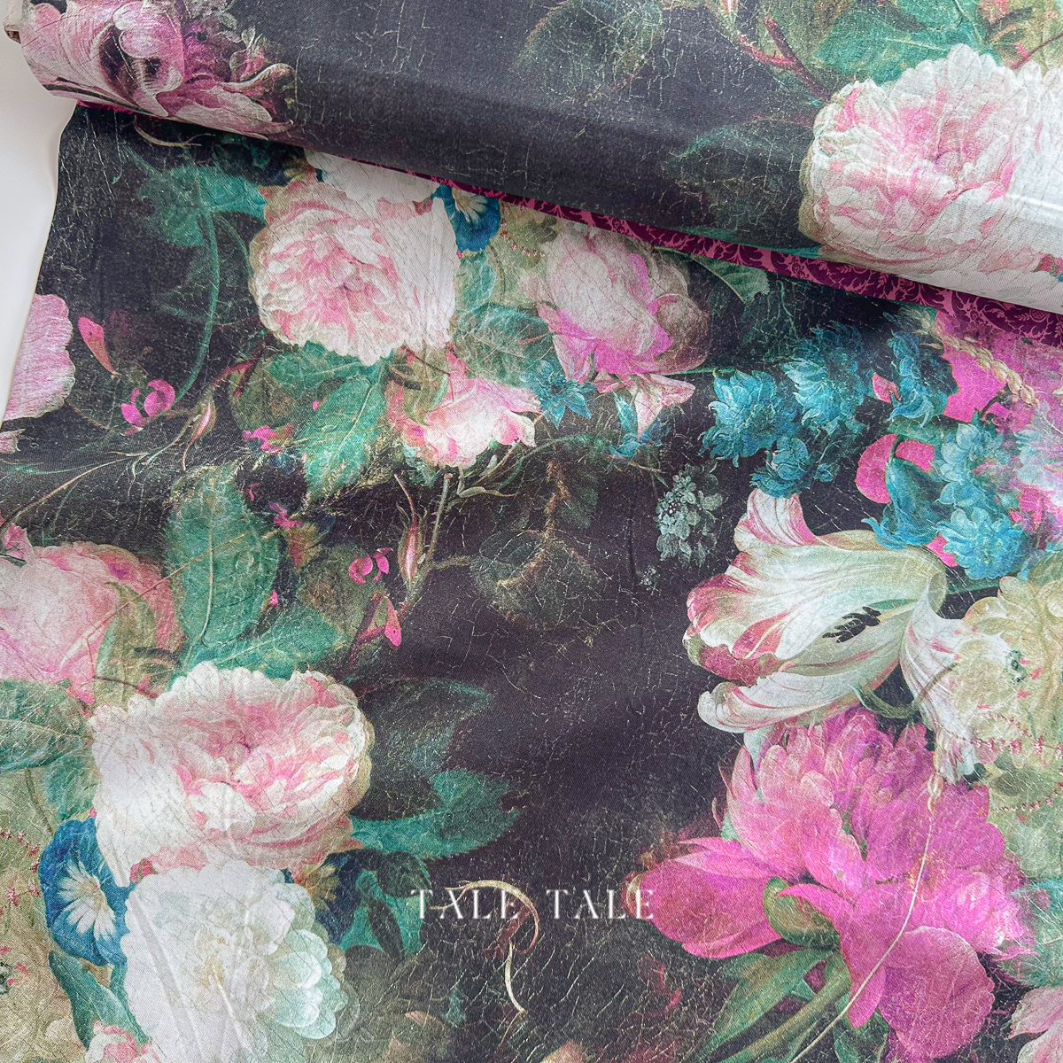 美國品牌棉布-花荷壁畫--定位布 60公分一片-DDC12414-BLAC-D-1