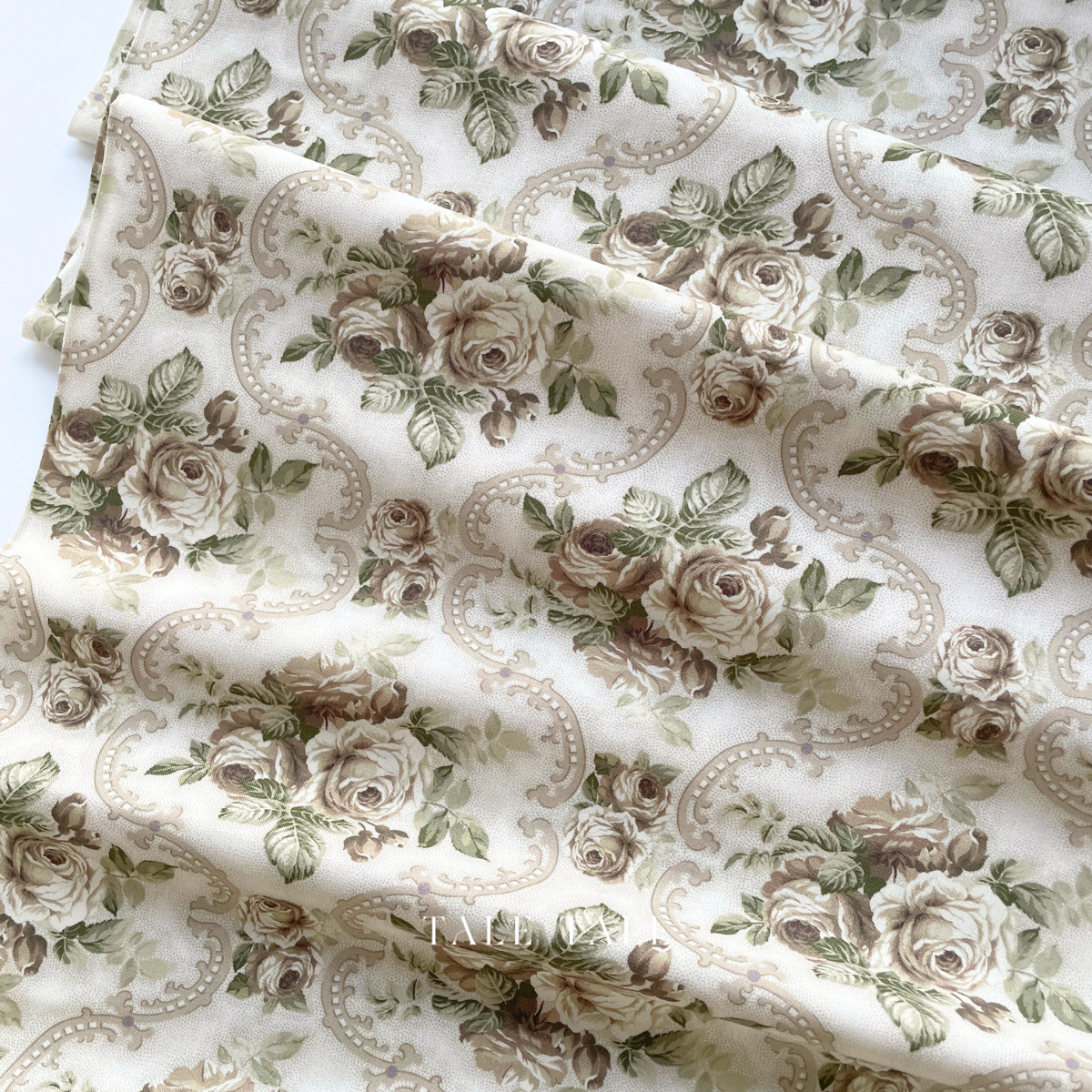 美國品牌棉布-典藏花語-米-R521506D-CREAM-1