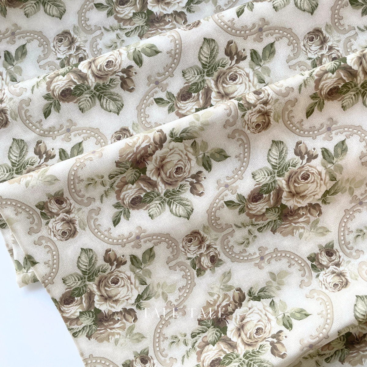 美國品牌棉布-典藏花語-米-R521506D-CREAM-3