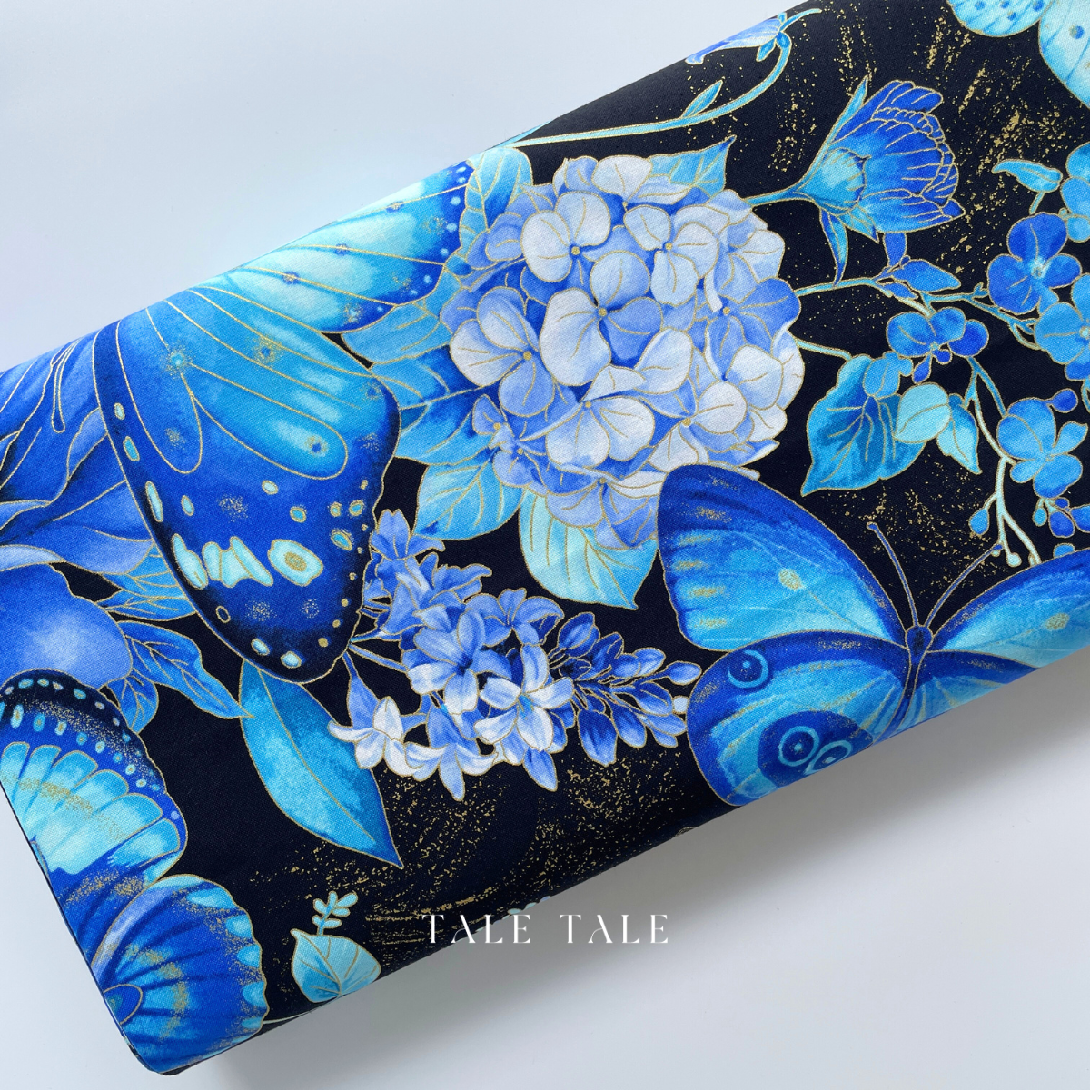 美國品牌燙金布-蝶金慕華(60公分一片)-PANEL-CM3790-BLACK-1