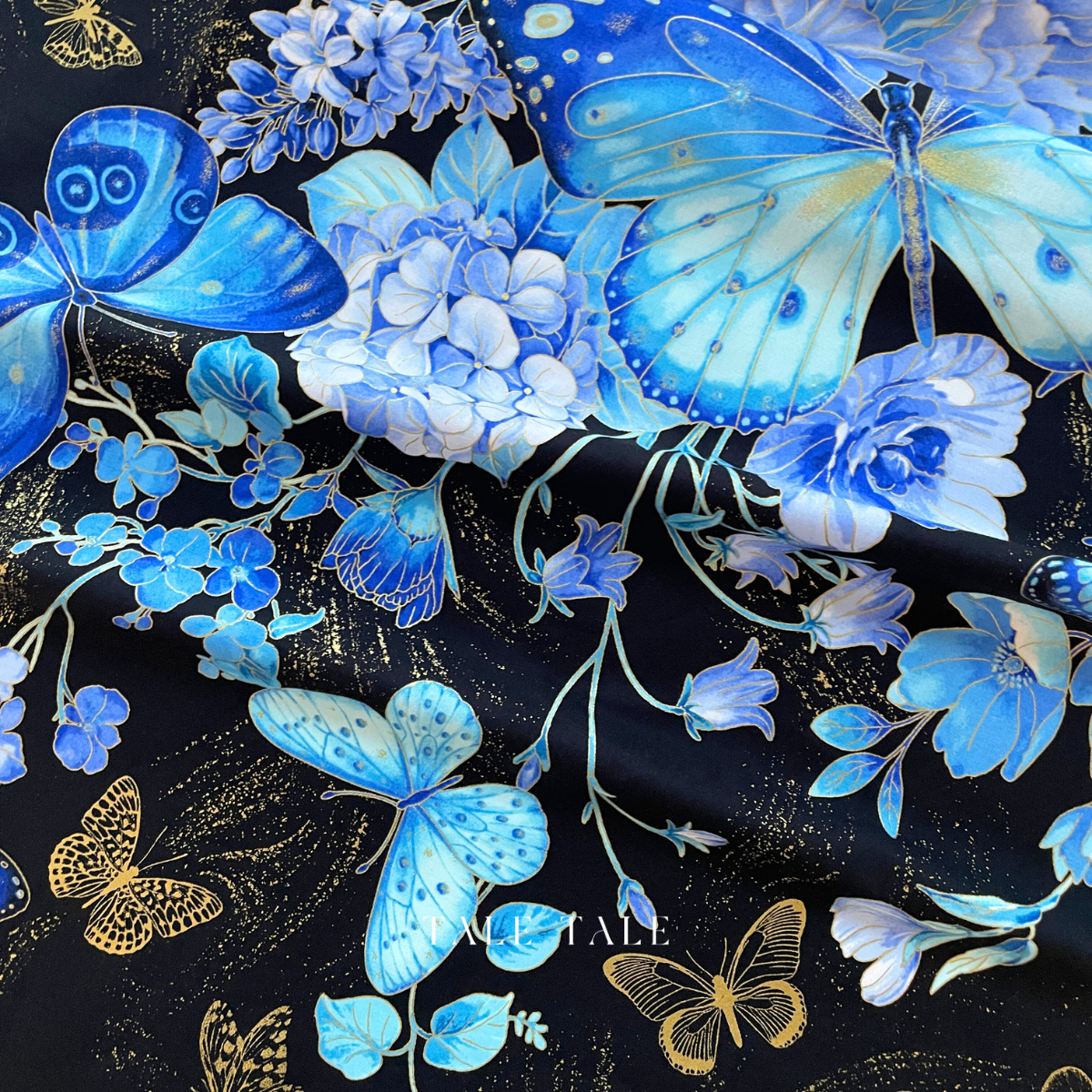 美國品牌燙金布-蝶金慕華(60公分一片)-PANEL-CM3790-BLACK-2