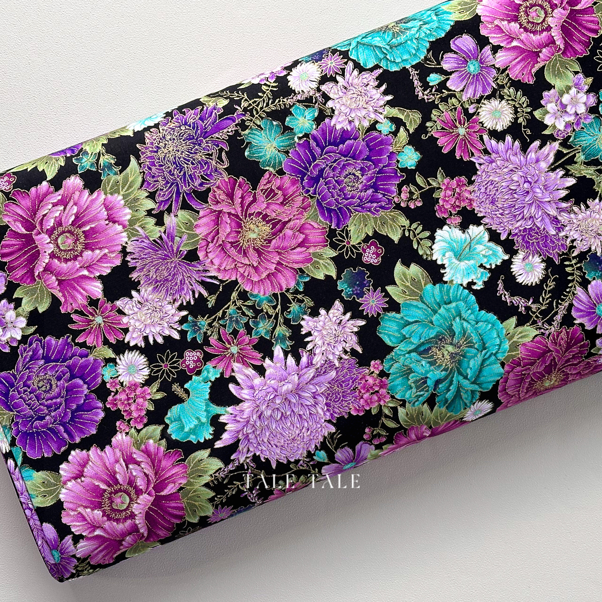 美國品牌燙金布-韶花物語-黑-FLEUR-CM3163-BLACK-$195半碼-10