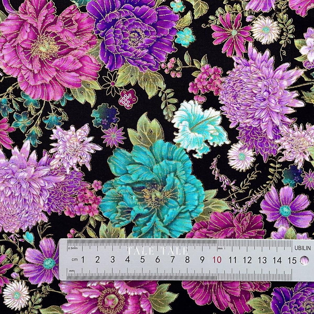 美國品牌燙金布-韶花物語-黑-FLEUR-CM3163-BLACK-$195半碼-9