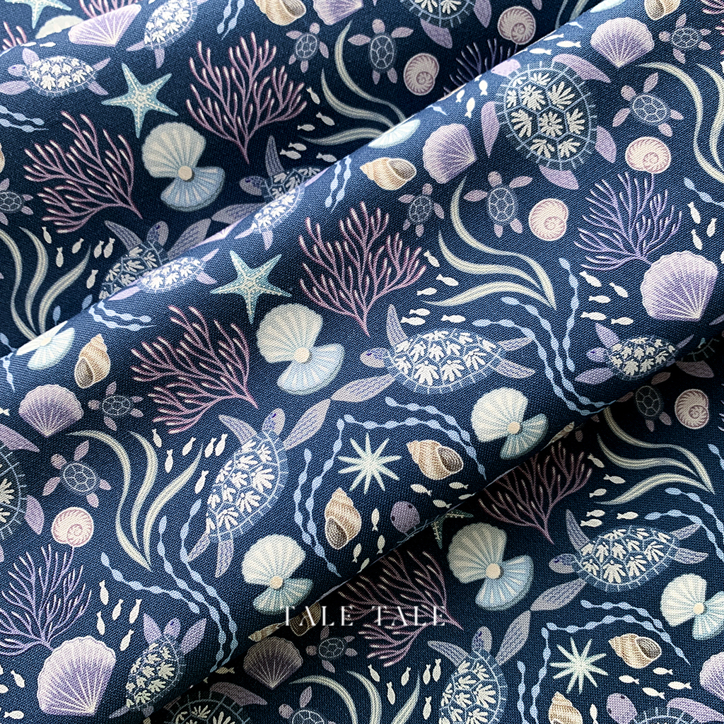 英國品牌棉布-海龜家族-深藍-珠光-023-A826-3-$205半碼-5